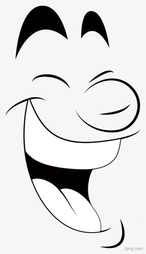 手绘线稿动物大笑表情