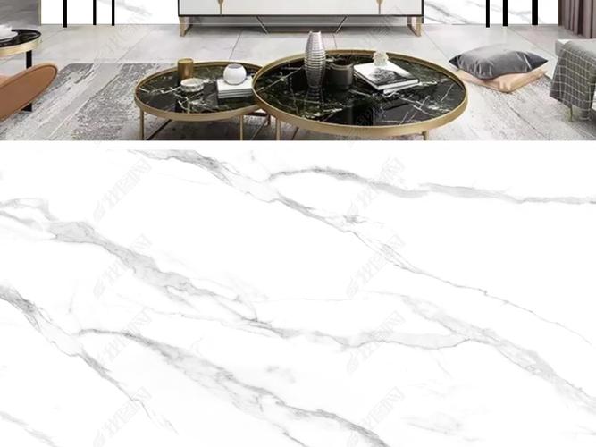 原创10新中式现代简约爵士白山水大理石纹背景墙版权可商用