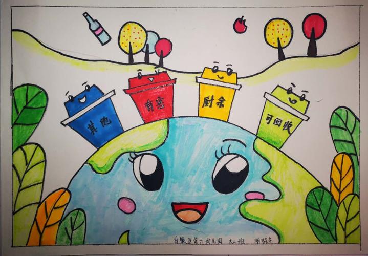 大型区社区联合辖区幼儿园开展"垃圾分类,环境更美"绘画大赛