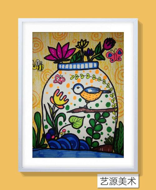 艺源美术西瓜老师——《瓶子里的春天》