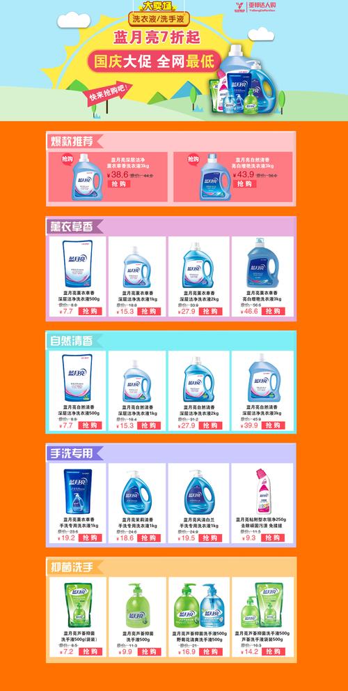 蓝月亮洗衣液淘宝促销专题图