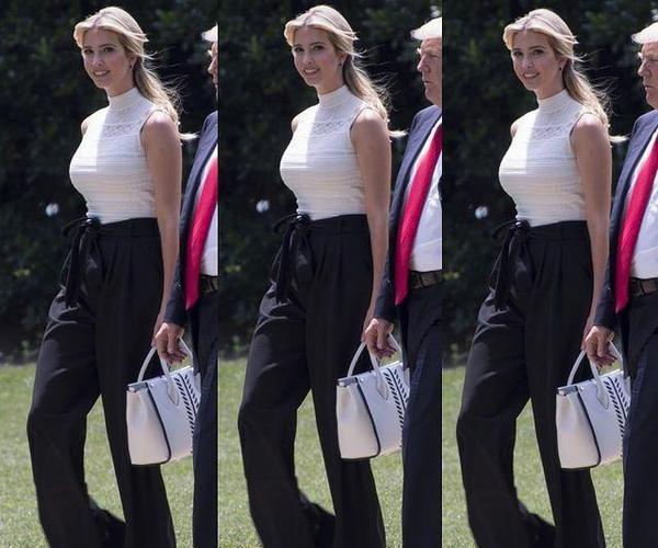 伊万卡穿衣法则:半身裙高腰穿搭最经典,露出腰线凹出超模比例!