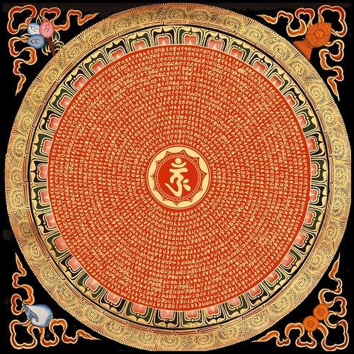 楞严咒描金画稿画稿静心减压唐卡涂色diy手绘diy