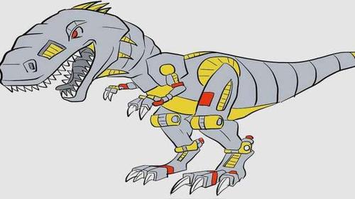恐爪龙简笔画教程视频,霸气的机械恐龙,快来围观