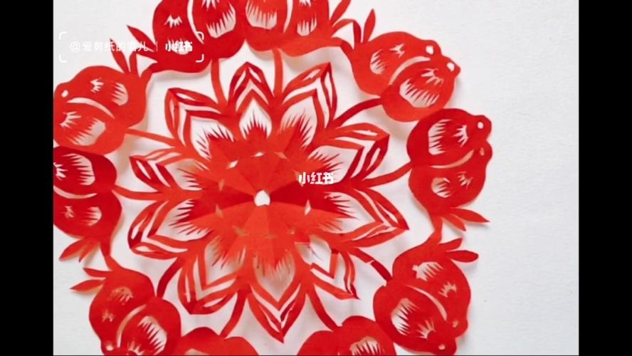 桃子99剪纸团花_剪纸_兴趣爱好_手工