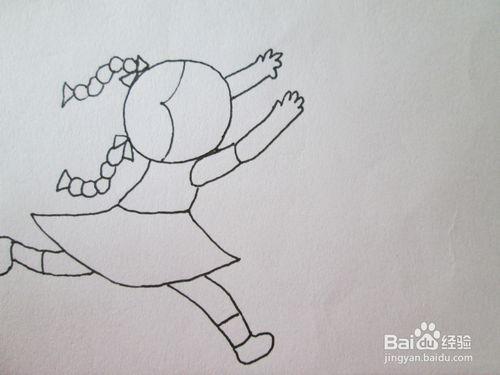 黑白线描画《追蝴蝶的小女孩》的作画步骤