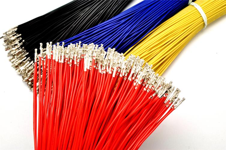 桥田|杜邦线 单头压好簧片端子线 长25cm 国标 24#线材 (50根)