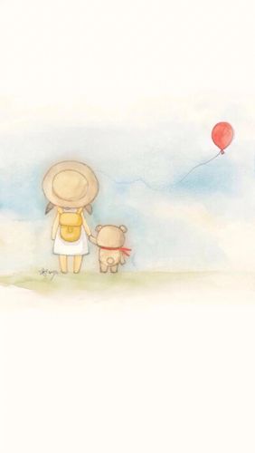 手绘 插画 色彩 意境 美图 动物 键盘 壁纸 青春 校园 少女 平铺 文艺