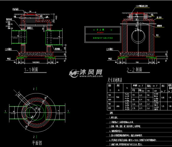 切砖雨水检查井给排水图
