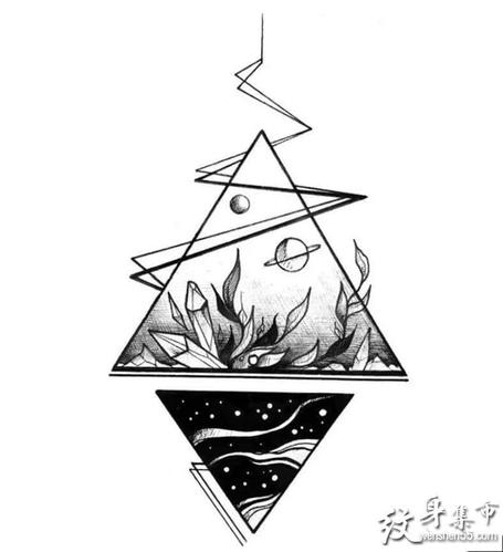 几何点刺纹身几何点刺纹身手稿几何点刺纹身手稿图案