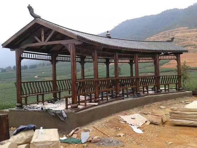 江西厂家定制防腐木长廊仿古长廊景观廊桥扇形弧形长廊文化长廊