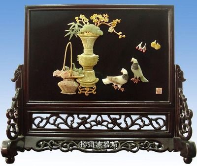 扬州漆器 和平之春>台屏结婚生日商务家居办公室装饰摆件礼品