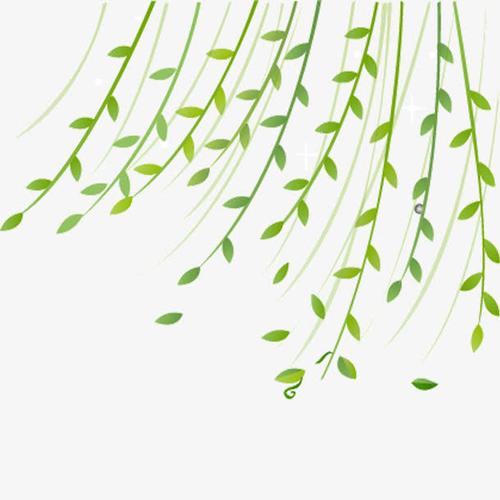 春天漂浮柳叶免抠素材