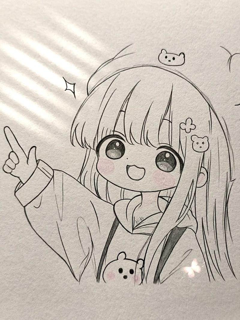 简笔画教程#临摹#动漫女生头像#绘画过程#铅笔手绘