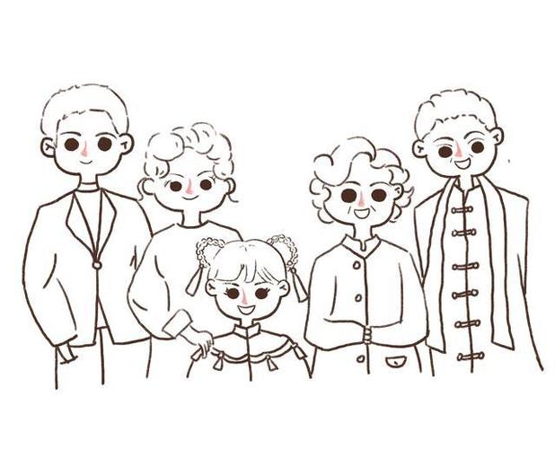 教你画一张可可爱爱的全家福