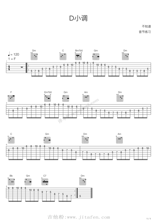 木吉他华彩音阶练习 - d小调