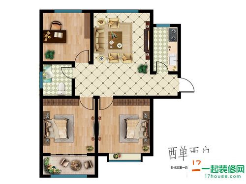 海润尚东国际三居_一期高层e-4户型三居_案例欣赏