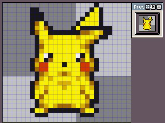 gba口袋妖怪皮卡丘像素画网格画图案