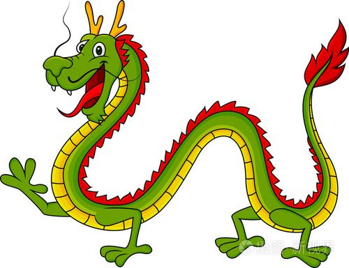 可爱的绿龙卡通