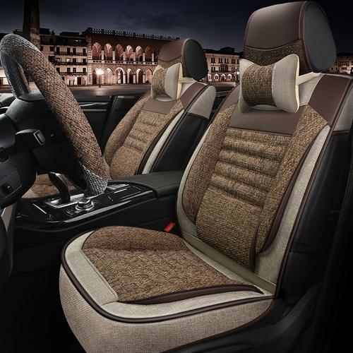 欧因新款起亚福瑞迪新一代智跑亚麻棉麻内饰汽车坐垫四季全包汽车座套