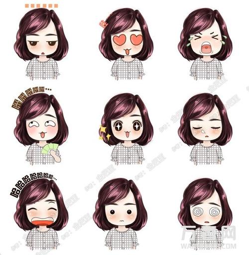 手绘q版漫画头像表情包2, 想变萌哪有那么难?