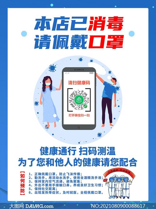 进店请扫码出示健康码海报设计psd素材
