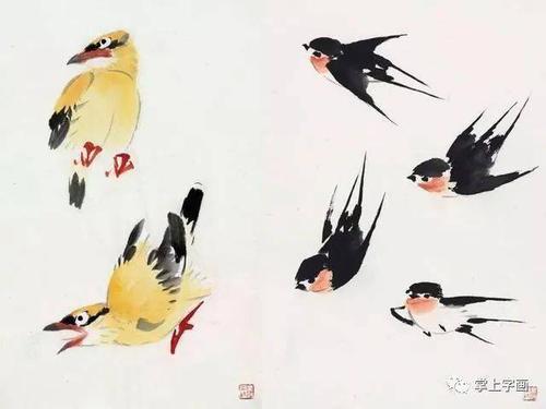 367-368.黄鹂,燕子画法-1995