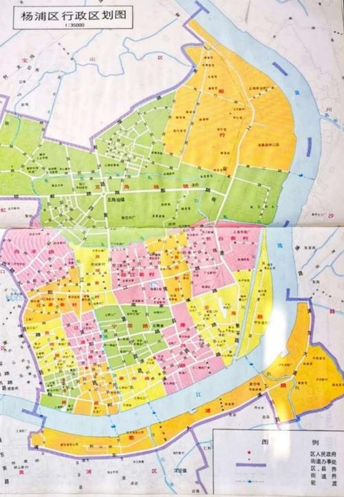 上世纪八十年代初的杨浦区行政区划图
