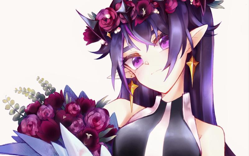 活动作品procreate花与姐姐系列二皇姐雷伊过程