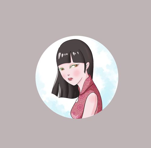 单眼皮桃花脸,身形袅绕,撑着油纸伞,独自