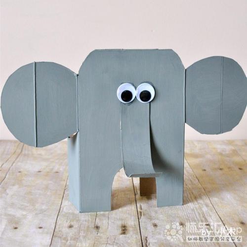 纸盒大象手工
