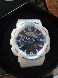 全新 卡西欧g-shock手表 白色 白蓝配色