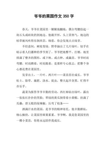 爷爷的菜园作文350字