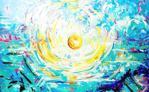 首页 装饰素材 山水风景画 油画 明亮的太阳图片