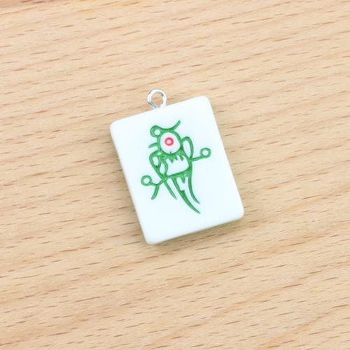 树脂仿真麻将牌幺鸡红中发财八万项链小吊坠 diy饰品配件手工材料