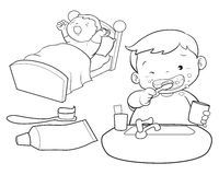 刚起床的男孩简笔画