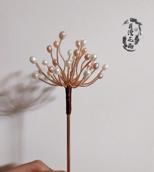发簪珍珠月漫花雨淡水颤簪颤珠明制汉服发饰发饰