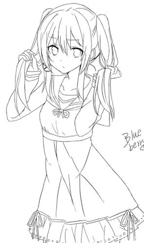 漫画人物铅笔画可爱女孩图片大全