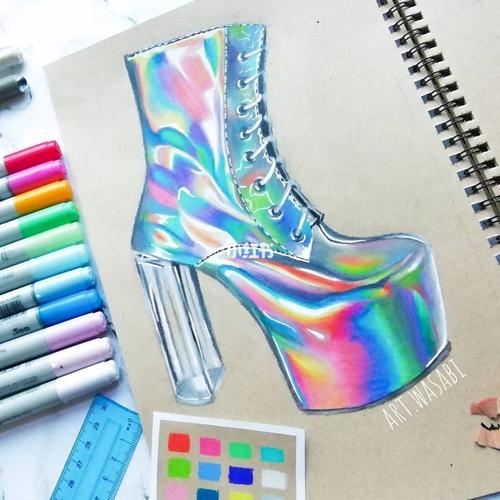 超写实彩铅画作品78镭射质感刻画 太96了_彩铅_画