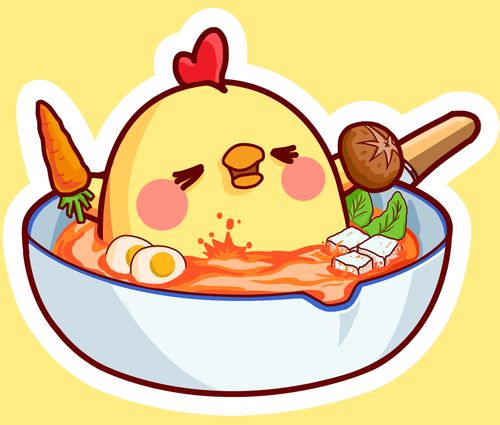 鸡汤四少·麻辣捞烫 卡通logo