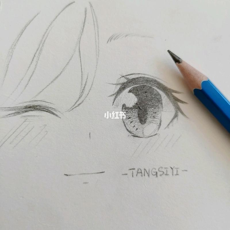 【铅笔画二次元眼睛教程】_二次元_铅笔画_插画_阴影