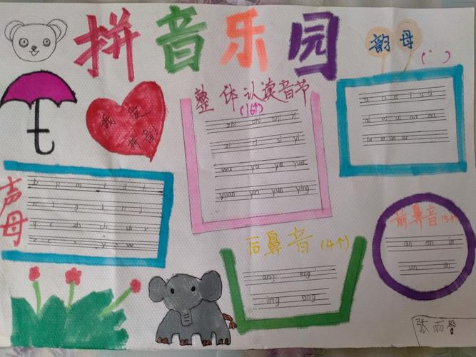 一(12)班快乐学拼音,动手制作手抄报