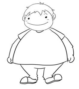 一个胖子和一个瘦子简笔画