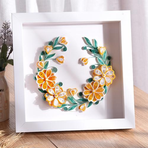 衍纸套装手工作品实拍成品圆形方形相框工具折纸