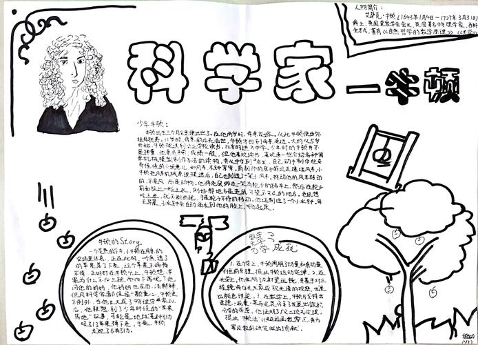 凤凰城中英文学校初中部八年级举办了以"认识科学家"为主题的手抄报