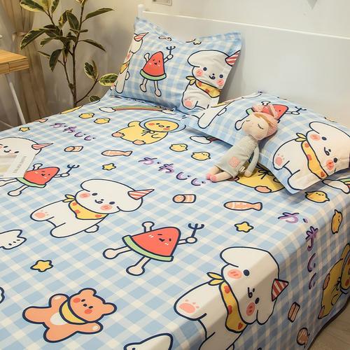 谷蝶ins风全棉床单单件学生宿舍单人纯棉被单双人床15m18米少女卡通