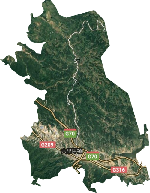 六里坪镇高清地形地图,六里坪镇高清谷歌地形地图