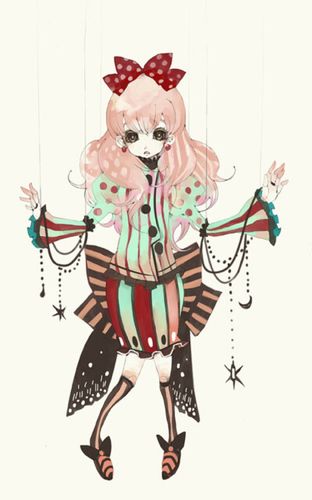 二次元 #木偶 #插画 #悲伤 #小丑