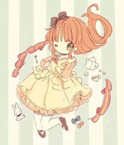 呆萌可爱漫画女孩图片