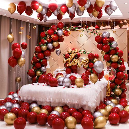 婚房布置气球婚礼新房装饰浪漫创意女方卧室房间套装男方网红结婚